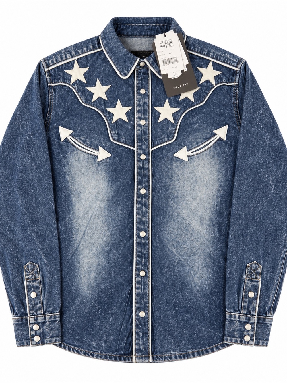 Western Star Acid Wash Denim Shirt Jacket Cowboy NWT